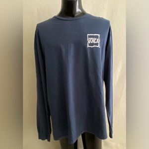 RVCA T-Shirt Men’s XXL Blue Long Sleeve Standard Tee Balance Of Opposites
